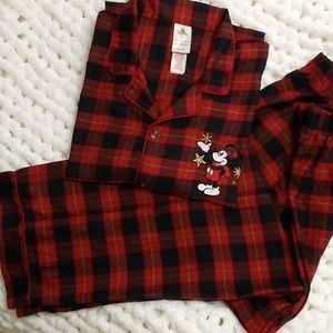 CLASSIC! Disney Mickey Mouse Red Plaid Pajama Set